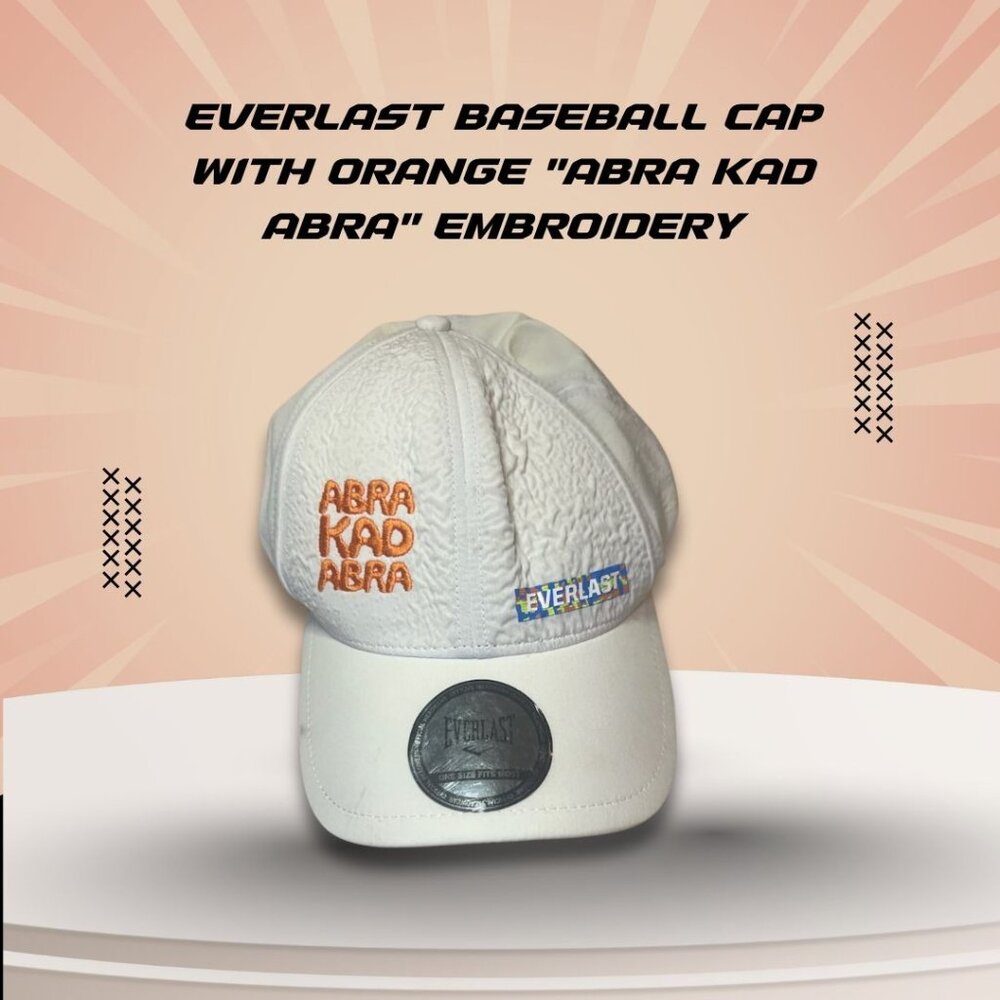 Everlast Baseball Cap With "Abra Kad Abra" Orange Embroidery & Adjustable Strap